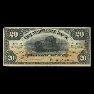 Canada, Northern Bank, 20 dollars : November 1, 1905