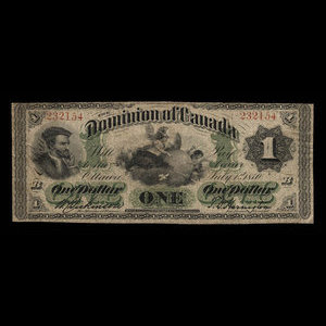 Canada, Dominion of Canada, 1 dollar : July 1, 1870