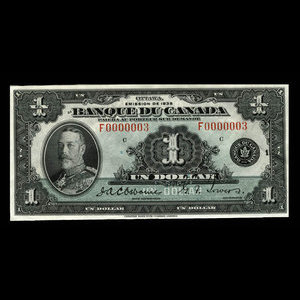 Canada, Bank of Canada, 1 dollar : 1935