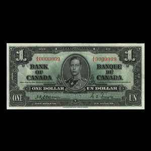 Canada, Bank of Canada, 1 dollar : January 2, 1937