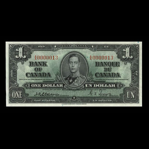 Canada, Bank of Canada, 1 dollar : January 2, 1937