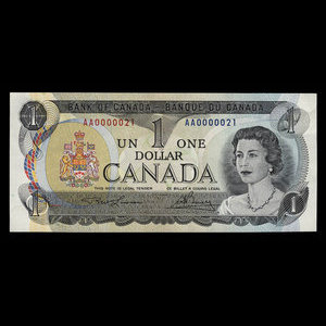 Canada, Bank of Canada, 1 dollar : 1973