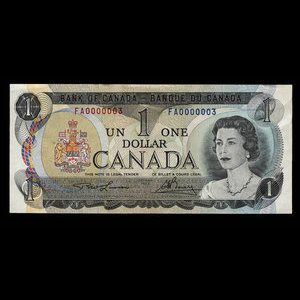 Canada, Bank of Canada, 1 dollar : 1973