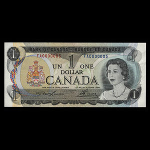 Canada, Bank of Canada, 1 dollar : 1973