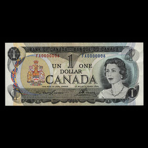 Canada, Bank of Canada, 1 dollar : 1973