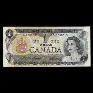 Canada, Bank of Canada, 1 dollar : 1973