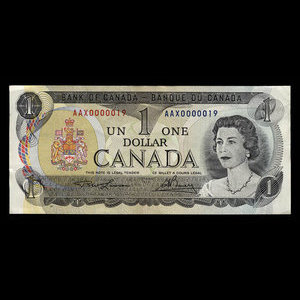 Canada, Bank of Canada, 1 dollar : 1973