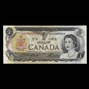 Canada, Bank of Canada, 1 dollar : 1973