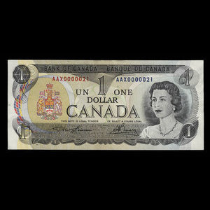 Canada, Bank of Canada, 1 dollar : 1973