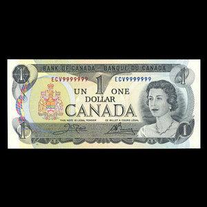 Canada, Bank of Canada, 1 dollar : 1973