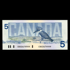 Canada, Bank of Canada, 5 dollars : 1986