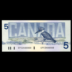 Canada, Bank of Canada, 5 dollars : 1986