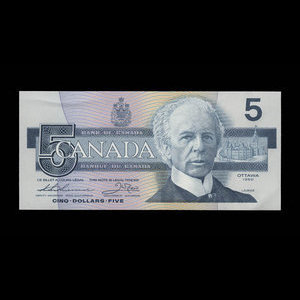 Canada, Bank of Canada, 5 dollars : 1986