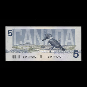 Canada, Bank of Canada, 5 dollars : 1986