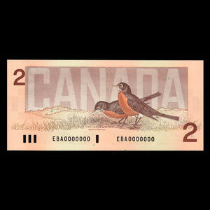 Canada, Bank of Canada, 2 dollars : 1986