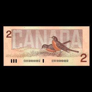 Canada, Bank of Canada, 2 dollars : 1986