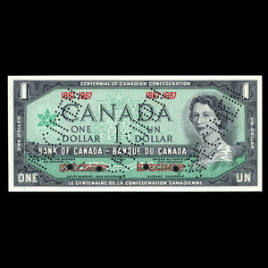 Canada, Bank of Canada, 1 dollar : 1967