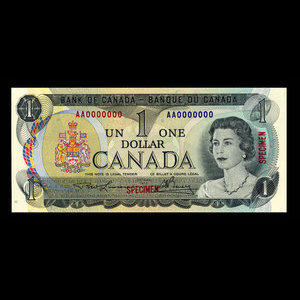 Canada, Bank of Canada, 1 dollar : 1973