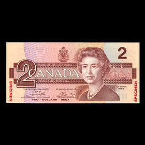 Canada, Bank of Canada, 2 dollars : 1986