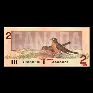 Canada, Bank of Canada, 2 dollars : 1986