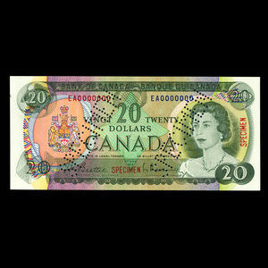 Canada, Bank of Canada, 20 dollars : 1969