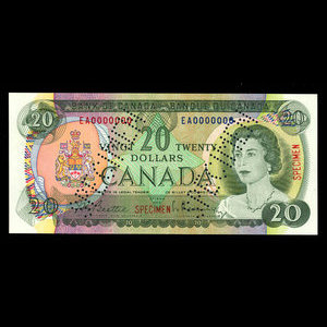 Canada, Bank of Canada, 20 dollars : 1969