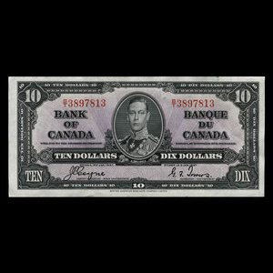 Canada, Bank of Canada, 10 dollars : January 2, 1937