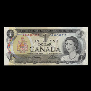 Canada, Bank of Canada, 1 dollar : 1973