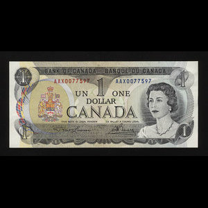 Canada, Bank of Canada, 1 dollar : 1973