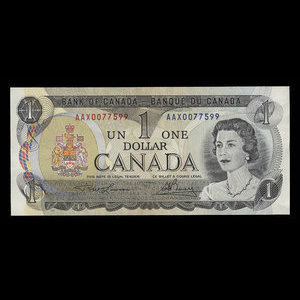 Canada, Bank of Canada, 1 dollar : 1973