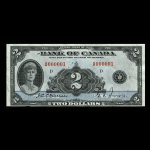 Canada, Bank of Canada, 2 dollars : 1935