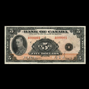 Canada, Bank of Canada, 5 dollars : 1935