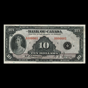 Canada, Bank of Canada, 10 dollars : 1935