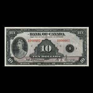 Canada, Bank of Canada, 10 dollars : 1935