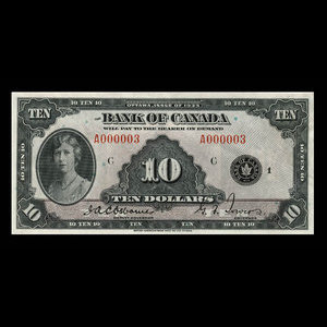 Canada, Bank of Canada, 10 dollars : 1935