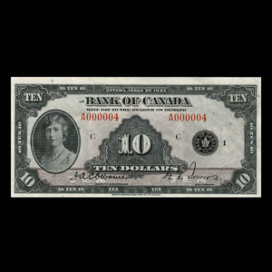 Canada, Bank of Canada, 10 dollars : 1935