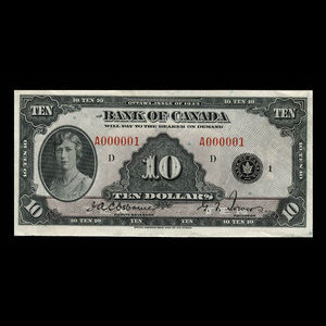 Canada, Bank of Canada, 10 dollars : 1935