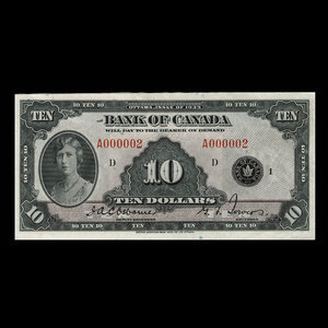 Canada, Bank of Canada, 10 dollars : 1935