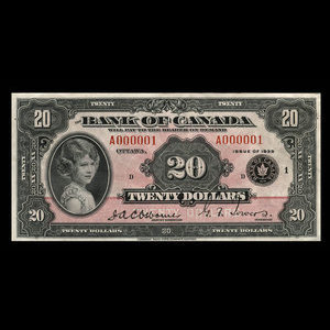 Canada, Bank of Canada, 20 dollars : 1935