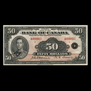 Canada, Bank of Canada, 50 dollars : 1935