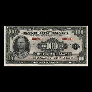 Canada, Bank of Canada, 100 dollars : 1935