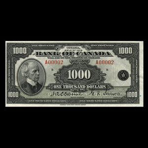 Canada, Bank of Canada, 1,000 dollars : 1935