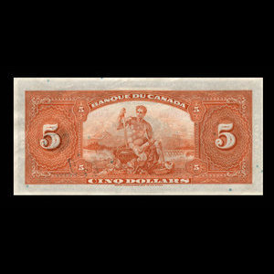 Canada, Bank of Canada, 5 dollars : 1935