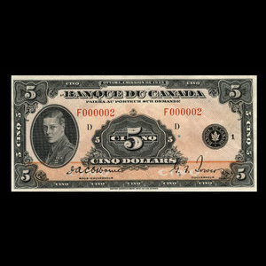 Canada, Bank of Canada, 5 dollars : 1935