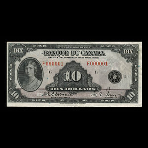 Canada, Bank of Canada, 10 dollars : 1935