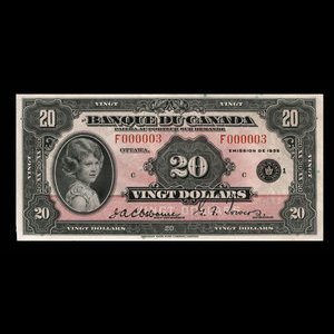 Canada, Bank of Canada, 20 dollars : 1935