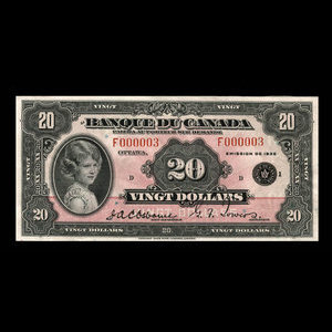 Canada, Bank of Canada, 20 dollars : 1935