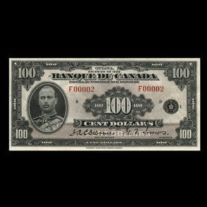 Canada, Bank of Canada, 100 dollars : 1935