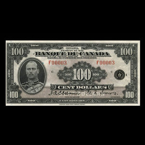 Canada, Bank of Canada, 100 dollars : 1935