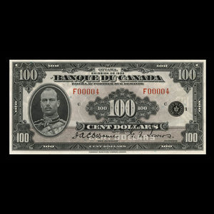 Canada, Bank of Canada, 100 dollars : 1935